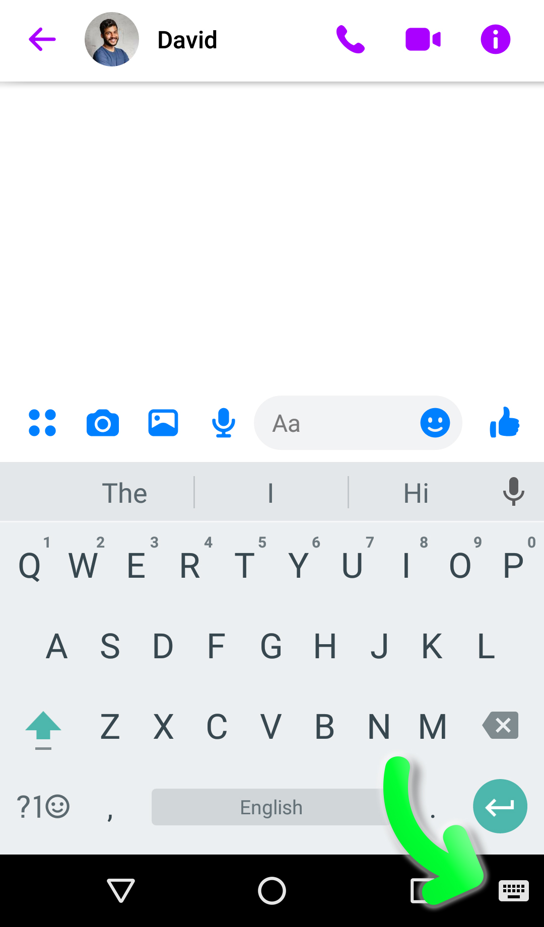 Capture d'écran du clavier GBoard sur Android