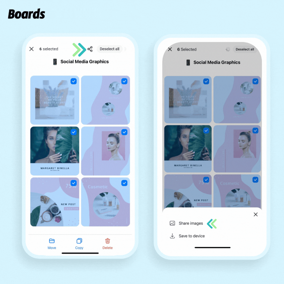 Share content from the app.gif